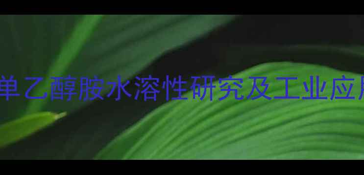 图片 N-甲基单乙醇胺水溶性研究及工业应用探析1.jpg