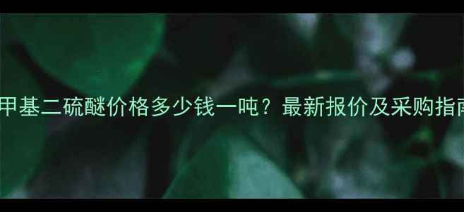 图片 二甲基二硫醚价格多少钱一吨？最新报价及采购指南1.jpg