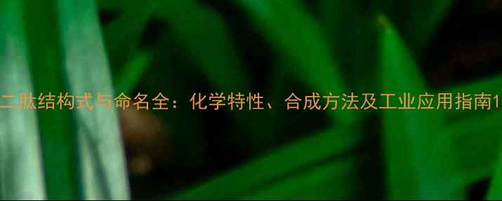 图片 二肽结构式与命名全：化学特性、合成方法及工业应用指南1.jpg