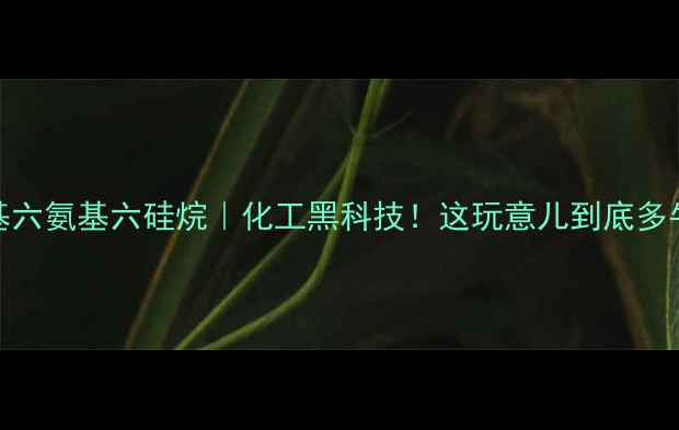 图片 六甲基六氨基六硅烷｜化工黑科技！这玩意儿到底多牛？💥.jpg