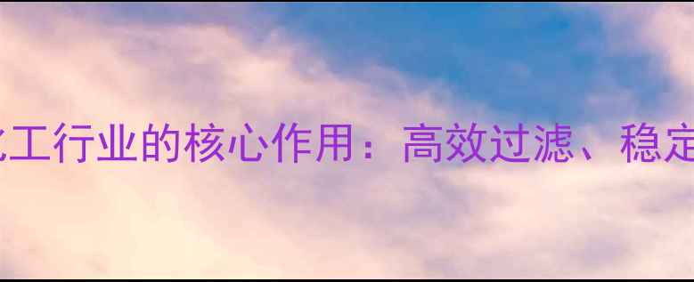 图片 大胖模块滤芯在化工行业的核心作用：高效过滤、稳定运行与维护指南1.jpg