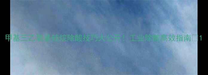 图片 甲基三乙氧基硅烷除酸技巧大公开！工业除酸高效指南✨1.jpg