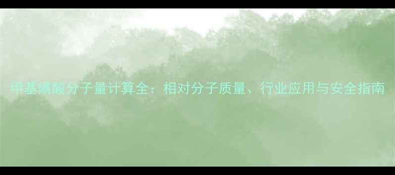 图片 甲基磺酸分子量计算全：相对分子质量、行业应用与安全指南.jpg