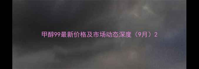 图片 甲醇99最新价格及市场动态深度（9月）2.jpg