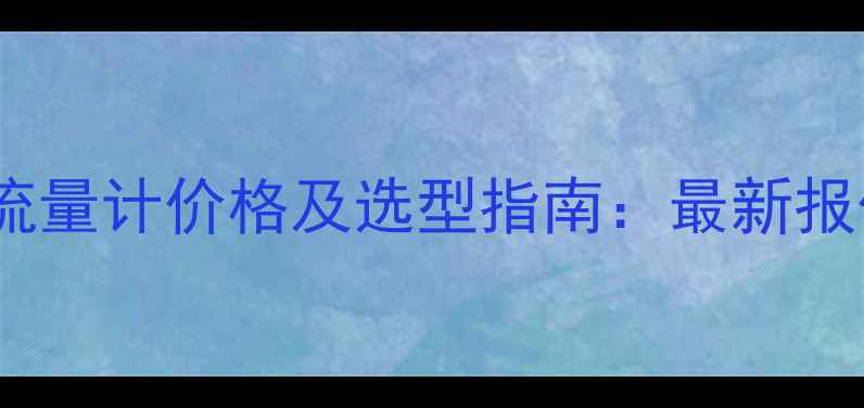 图片 郑州化工液体流量计价格及选型指南：最新报价与行业应用1.jpg
