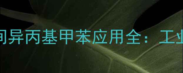 图片 🔥化工人必看！间异丙基甲苯应用全：工业价值与未来趋势.jpg