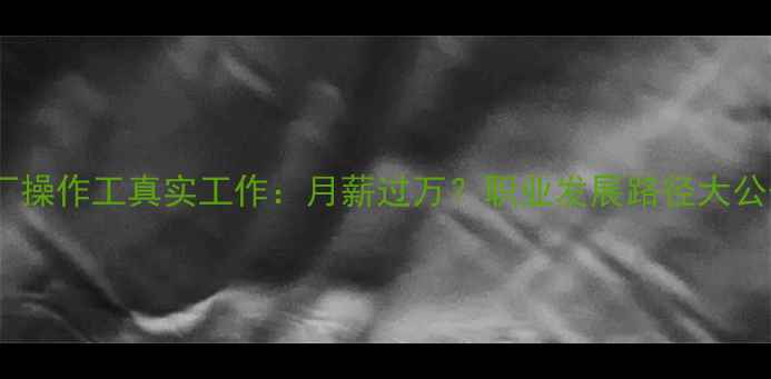 图片 🔥化工厂操作工真实工作：月薪过万？职业发展路径大公开！🔥2.jpg