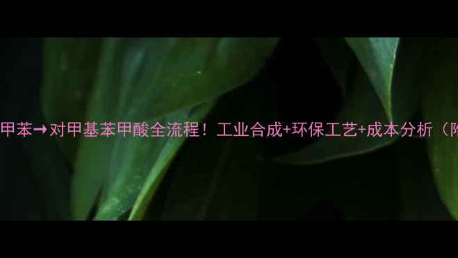 图片 🔥手把手教你甲苯→对甲基苯甲酸全流程！工业合成+环保工艺+成本分析（附避坑指南）1.jpg