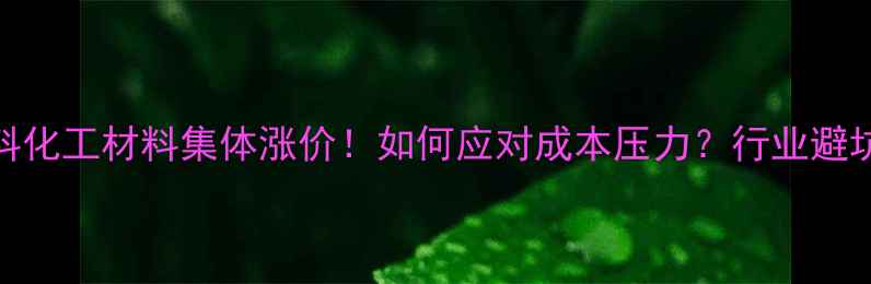 图片 🔥涂料化工材料集体涨价！如何应对成本压力？行业避坑指南.jpg