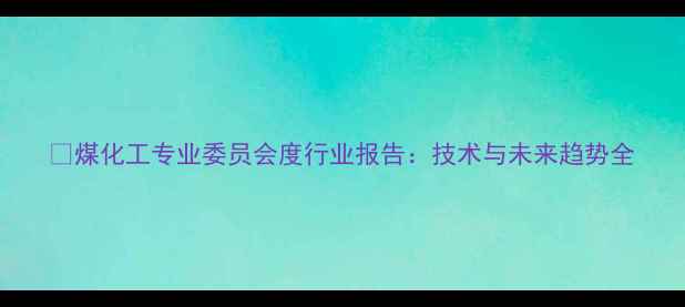 图片 🔥煤化工专业委员会度行业报告：技术与未来趋势全.jpg